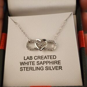 Sterling Silver Heart Infinity Necklace